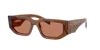 Prada Rectangle-frame Logo Sunglasses In Brown