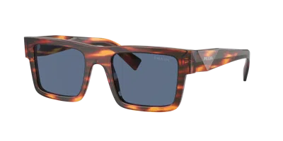 Prada 0pr 19ws Rectangular Tortoiseshell Acetate Sunglasses In Brown