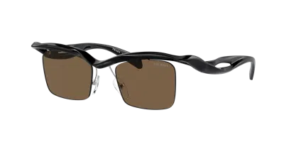 Prada Man Sunglasses Pr A15s In Dark Brown