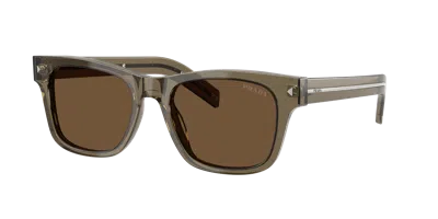 Prada 55mm Rectangular Sunglasses In Brown