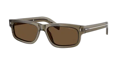 Prada Man Sunglass Pr B11s In Dark Brown