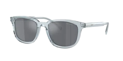 Prada Man Sunglass Pr A21s In Dark Grey Flash Silver