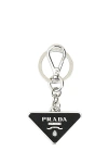 Prada Two-tone Leather And Metal Keychain In Multicolor