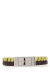 Prada Two-tone Leather Bracelet In Multicolor