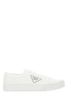 PRADA PRADA MAN WHITE GABARDINE WHEEL SNEAKERS