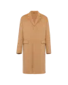 Prada Double Cashmere Coat In Camel Brown
