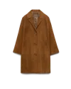 Prada Lapel Long-sleeved Coat In Tobacco