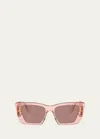 Prada Marble Acetate Butterfly Sunglasses In Lite Brown