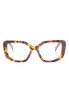 Prada Marbled Square-frame Glasses In Brown
