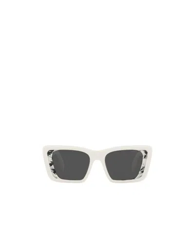 Prada Marbled Square-frame Sunglasses In White