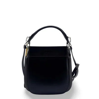 Pre-owned Prada Margit Calf Leather Black Calfskin Shoulder Bag Bag ()