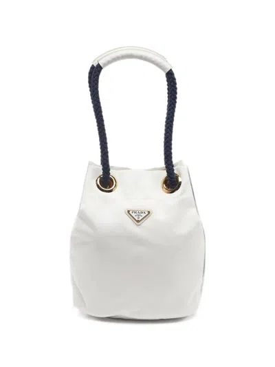 Pre-owned Prada Mariner Bucket Bag In White
