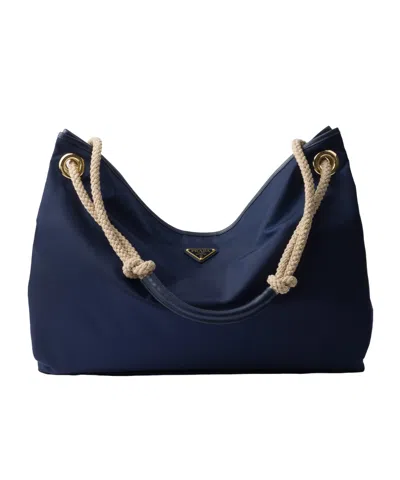 Prada Mariner Large Re-nylon Shoulder Bag In Baltic Blue