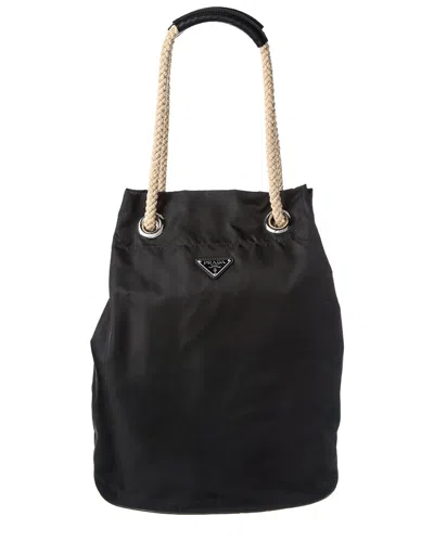 Prada Mariner Medium Re-nylon Tote In Black