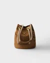 Prada Mariner Re-nylon Small Bucket Bag In Brandy