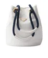 Prada Small Mariner Bucket Bag In White/baltic Sea Blue