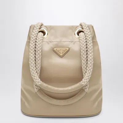 Prada Mariner Small Bucket Bag In Camel Re-nylon In Neutral