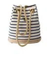 Prada Mariner Small Striped Fabric Bucket Bag