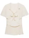 Prada Silk Marocain Blouse In Neutrals