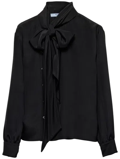 Prada Hemd Aus Marocain In Schwarz