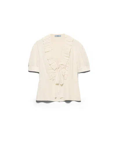 Prada Marocain Shirt In Brown