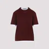 Prada Amaranth T-shirt In Cotton Jersey In Burgundy