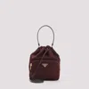 Prada Maroon Logo Bucket Bag