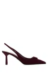 Prada Maroon Logo Heels In Burgundy