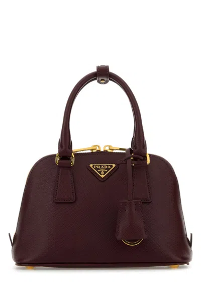 Prada Maroon Logo Satchel