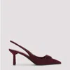 Prada Maroon Logo Slingback Pumps In Burgundy