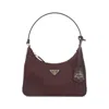 Prada Maroon Re-edition 2005 Shoulder Bag In Burgundy