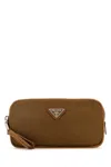 Prada Biscuit Re-nylon Belt Bag With Tassel Detail In Brown