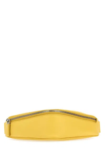Prada Men's Leather Belt Bag In Yellow