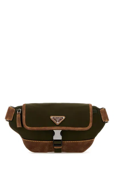 Prada Marsupio Bicolor In Re-nylon E Pelle Scamosciata  Uomo