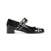 Prada Mary Jane Block Heel Pumps In Black