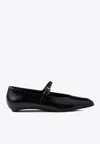 Prada Mary-jane Leather Ballet Flats In Black