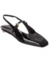 Prada Mary Jane Patent Pointy-toe Slingback Ballerina Flat In Black