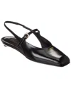 Prada Mary Jane Patent Pointy-toe Slingback Ballerina Flat In Red
