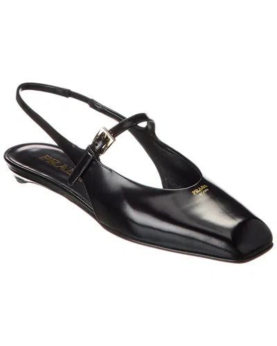 PRADA PRADA MARY JANE PATENT SLINGBACK BALLERINA FLAT