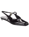 Prada Mary Jane Patent Slingback Ballerina Flat In Black