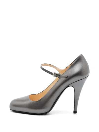 Pre-owned Prada Mary Jane Pumps In Gray