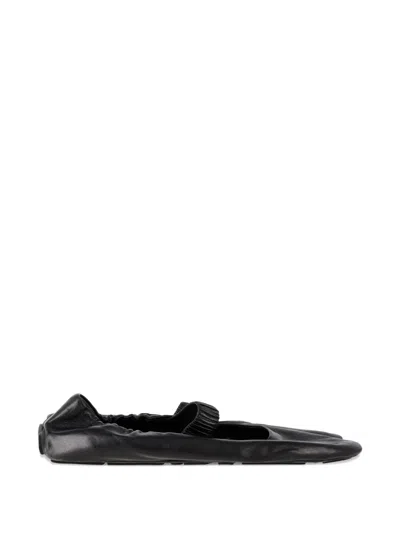Pre-owned Prada Maryjane Leather Ballet Flats In Black