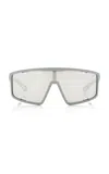 Prada Mask-frame Nylon Sunglasses In Gray