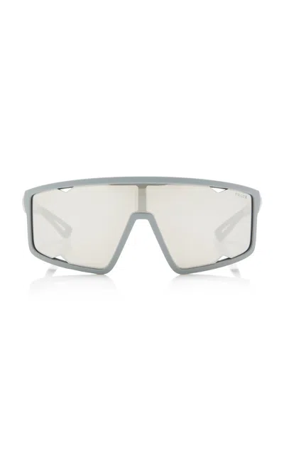 Prada Mask-frame Nylon Sunglasses In Gray