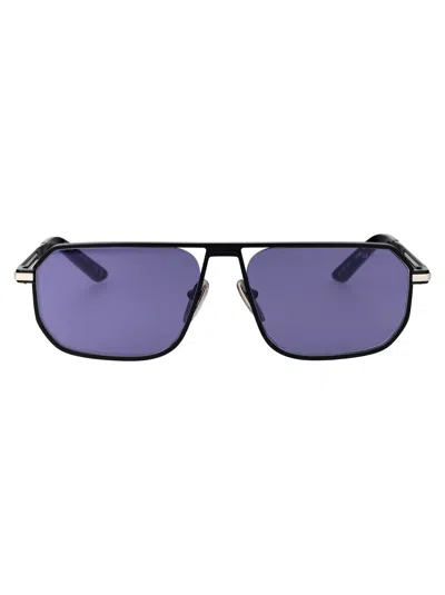 Prada Matte Black Metal Sunglasses In Pink