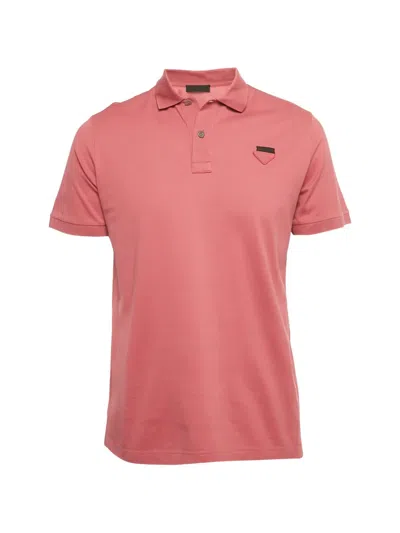 Pre-owned Prada Mauve Logo Polo Shirt In Red