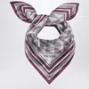 Prada Geometric Patterned Rectangular Twill Scarf In Gray