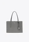 Prada Medium 1995 Re-edition Brushed Leather Tote Bag In Gray