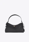 Prada Medium Aimée Leather Shoulder Bag In Black
