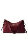 Prada Aimee Medium Leather Shoulder Bag In Burgundy